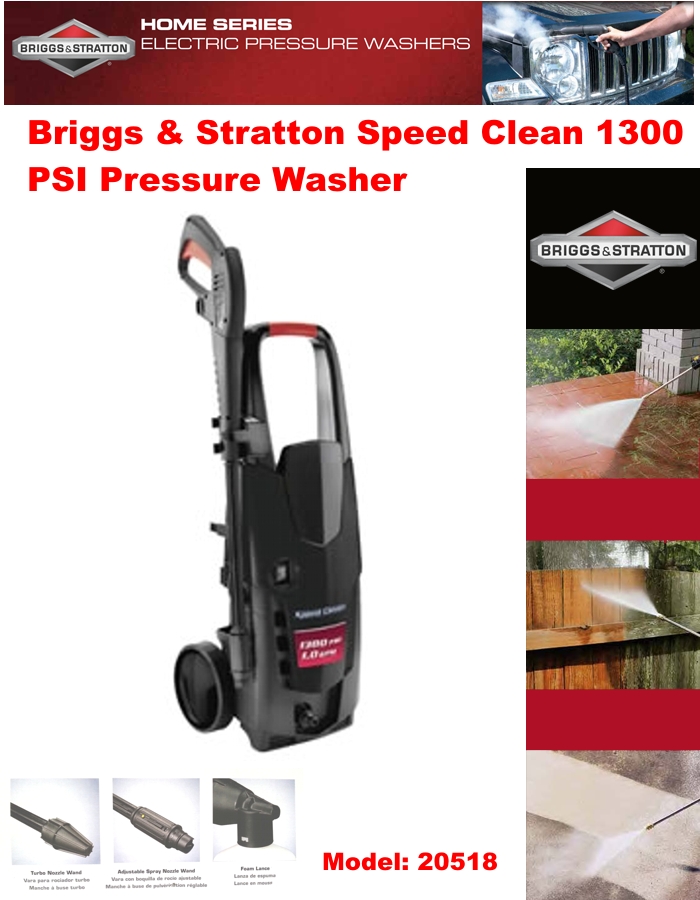 Briggs & Stratton Speed Clean 1300 PSI (ElectricCold Water) Pressure